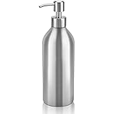 HEXTEK Large Dish Soap Dispenser - 25.5Oz Countertop Brushed Stainless Steel Soap Bottle with Anti-Rust Leakproof Pump, Hand Liquid Soap Dispenser for Bathroom & Kitchen