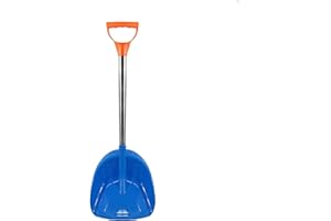 Kid Snow Shovel with Stainless Steel Handle, Kids Size Durable Shovel for Snow - Comfort D Grip Sturdy Metal Handle 23in Plas