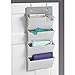 mDesign Soft Fabric Wall Mount/Over Door Hanging Storage Organizer - 4 Large Cascading Pockets - Holds Office Supplies, Planners, File Folders, Notebooks - Chevron Zig-Zag Print - Gray/Cream