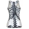 New-da-donna-colore-bianco-retro-con-stampa-scheletro-Tank-Canotta-Club-Wear-Pigiama-per-Lingerie-vestiti-taglia-unica-8-10-12