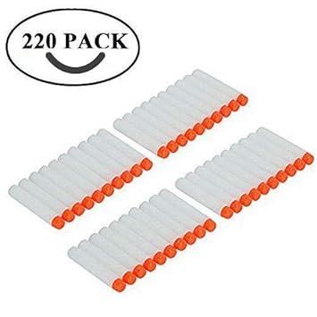 220pc Darf Strike Gun Elite Bullet für NERF N-Strike Spielzeug Soft Darts Weiß
