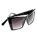 zeroUV High Pointed Cat Eye Sunglasses Sharp Geometric Square Frame Cateyes (Black)