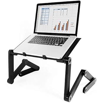 FLEX DESK Adjustable Laptop Stand - Portable Lightweight Standing Laptop Table for Desk Bed Sofa, Ergonomic Lap Workstation, Keyboard Riser with Ventilation, Great for MacBook Notebook - As Seen on TV