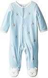 Little Me Baby Boys' Bear Schiffli Velour Footie
