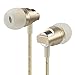 KingYou Earbuds Wired Metal in-Ear Headphones, Noise-Isolating Heavy Bass Earphones with Microphones Compatible with iPhone, iPad, iPod, Samsung Android Smartphone MP3 MP4 Players (Gold)
