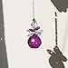 H&D Hanging Crystal Angel Suncatcher Rainbow Maker Guardian Angel Ornament for Home Window Decor (Purple)