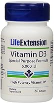 Life Extension Vitamin D3, 5000 IU, 60 Softgels