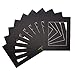 Golden State Art, Pack of 10, Acid-Free Black Pre-Cut 11x14 Picture Mat for 8x10 Photo with White Core Bevel Cut Frame Mattes