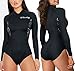 CtriLady Women Neoprene Wetsuit, Shorty Wetsuit for Women, 1.5mm Long Sleeve Diving Suits with Front Zipper UV Protection for Swimming Diving Snorkeling