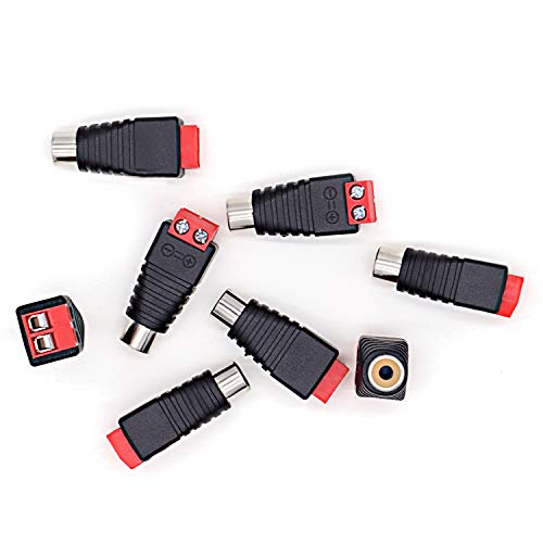 Liveda RCA to AV Screw Terminal Solderless Adapter, RCA Cable Audio