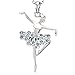 SoulBreezeCollection Dancing Ballerina Dancer Ballet Dance Pendant Necklace Charm (Aqua)