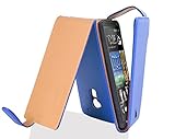 HTC ONE MAX (T6) case , CADORABO ONE MAX - T6 Case FLIP Style [BLUE] Premium PU leather Case Flip Cover for HTC ONE MAX (T6)- BLUE [Lifetime Warranty]