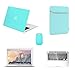 TOP CASE - 5 in 1 Omni Bundle Rubberized Hard Case, Keyboard Cover, Screen Protector, Sleeve Bag and Mouse Compatible MacBook Air 11