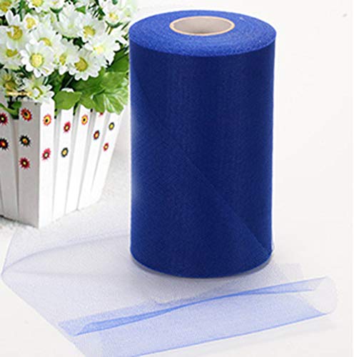 Adeeing Tulle Rolls 6 Inch x 200 Yards (600FT) Tulle for Wedding Tulle Fabric Bolt Spool for Tutu Skirt Crafting Favors Pew Bow Party Decorations (Royal Blue)