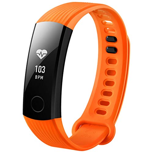JDgoods Huawei Honor Band 3 Fitness Tracker, Wristband Bracelet Swimmable For Android & iOS, Touchpad Heart Rate Monitor Push Message Watch for Kids Men Women (Orange)