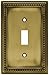 Brainerd 64401 Beaded Single Toggle Switch Wall Plate / Switch Plate / Cover, Tumbled Antique Brass