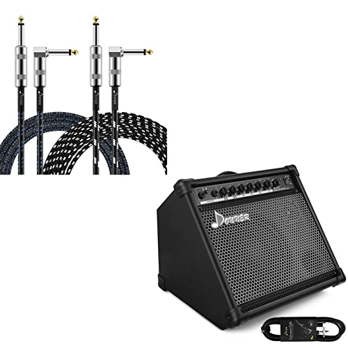Donner Electric Drum AMP 35Watt Electronic Drum Amp & Donner Guitar Cable 10 Ft 2 Pack on
