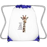 Zhdashaiff Drawstring Clear Bags Giraffe Smile Say