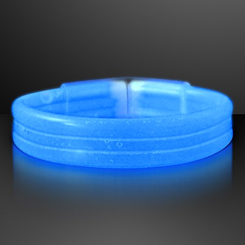 Thick Blue Glow Bracelet Bangles (Tube of 30)