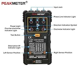 PEAKMETER PM5900 3 Motor Rotation Indicator Meter