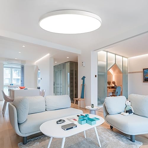 54 W LED Ceiling Light Dimmable with Remote Control 3000 K - 6500 K Ultra Thin Diameter 50 x 4 cm Flat Round Ceiling Light Compatible with Alexa Google Home WiFi Lamp for Living Room Bedroom
