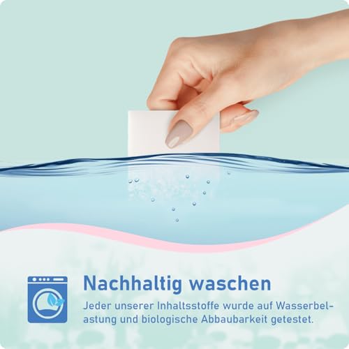 OceanWash Waschmittelblätter Blütenduft, Waschblätter Waschmaschine für alle Textilien und Farben, Waschtücher biologisch abbaubar, Laundry Detergent Sheets Vollwaschmittel, 64 Wäschen thumbnail 3