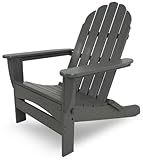 POLYWOOD AD7030GY Classic Oversized Curve Back Adirondack Chair, Slate Grey