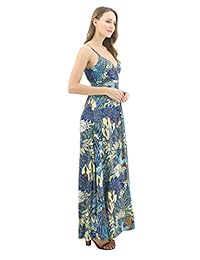 BENANCY - Vestido largo con cuello en V para mujer, con tirantes, con cinturón