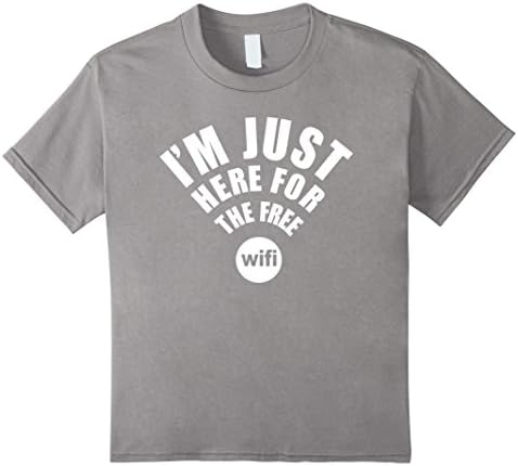 unisex-child Light Color T-Shirt - I'm Just Here For The Wifi T-Shirt 12 Slate