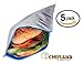 Insulated Resealable Sandwich Bag / Reusable Thermal Lunch Snack Bento Picnic Pouch, 5 Count