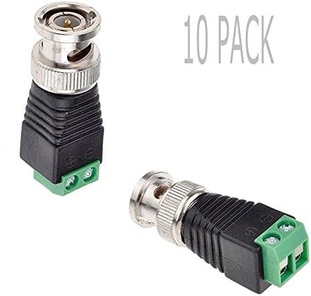 AimHD 10 Pack BNC Male Connectors DIY for CCTV Surveillance Video Camera Coaxial/Cat5/Cat6 Cables