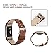 AK Fitbit Charge 2 Leather Band, Replacement Luxury Genuine Leather Band Strap for Fitbit Charge 2 (Coffee Brown)