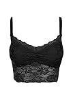Bozzolo Women's Sheer Floral Lace Cropped Tank Top Bralette Adjustable Strap
