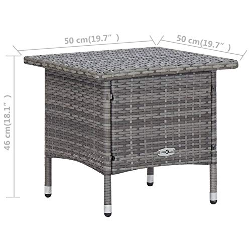 Festnight 3tlg Balkonmöbel Rattan 2 Personen Balkon Set Sitzgruppe Polyrattan Rattanset Bistroset Balkonset mit Tisch Gartenmöbel Gartengarnitur Terrasse Balkontisch Balkonstuhl Terassenmöbel Grau – Bild 8