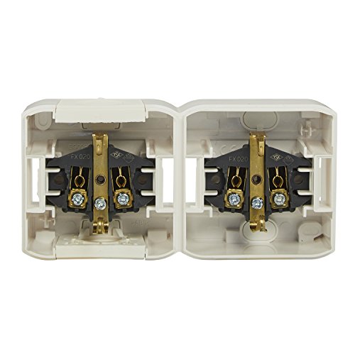 Legrand, Feuchtraum-Aufputz-Steckdose IP44 (2-fach) waagerecht, 2-polig mit Schutzkontakt & Deckel, zur Montage auf der… – Bild 5