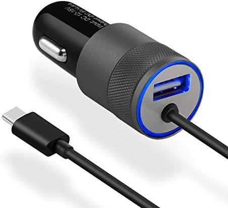 USB Type C Car Charger, Eleckey 5.4A USB C Car Charger Adapter with Built-in USB Type C Cord for Nexus 5X, Nexus 6P, OnePlus 2, Lumia 950, Lumia 950XL, Nokia N1, Apple MacBook 12 inch and More