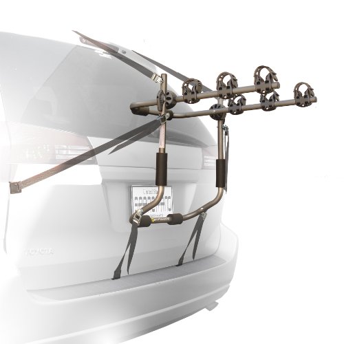 Sparehand 3-Bike Trunk Mounted Car Rack for All Frame Types, 105 lb. Max Weight Capacity