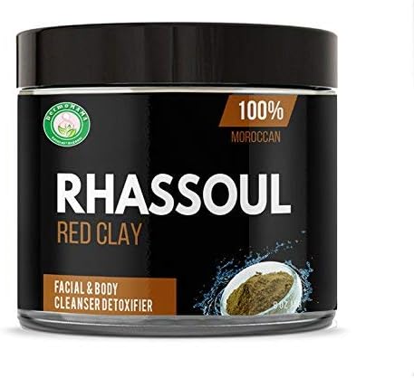 Organic and 100% Pure Natural Moroccan Ghassoul Rhassoul Clay for Face โ Hair โ Dry and Oily Skin Facial -Deep Pore Cleansing - Neck - Body - Mask - Anti-aging Clay DIY (powder form) 8 oz