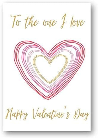 Second Ave To The One I Love Valentine Card Cute Romantic Card - Shadow Heart Design