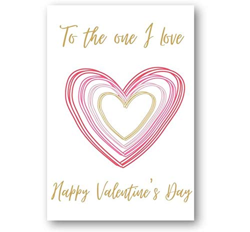 Second Ave To The One I Love Valentine Card Cute Romantic Card - Shadow Heart Design