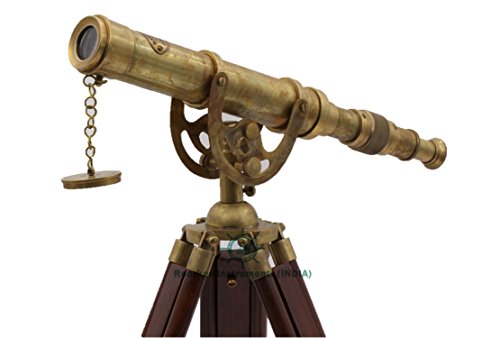 Roorkee Instruments Indian Rosewood Antique Tripod Nautical Telescopes with Harbour Master Stand