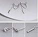 Bar Dangle Earrings With Chain for Women Minimalist 925 Sterling Silver Stud Earrings