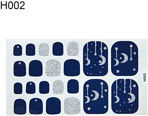 clifcragrocL Toenail Stickers,Heart Moon Leaf Waterproof Toe Nail Stickers Full Cover Decals Adhesive Wraps 2#