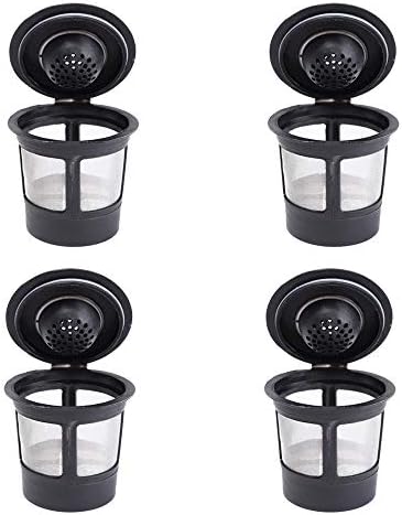 YTLS Christmas Gift 4 x Single Reusable Refillable Coffee Pod Filters Compatible for Keurig 2.0 & 1.0 Single Cup Coffee Filters Stainless Steel Mesh Filter
