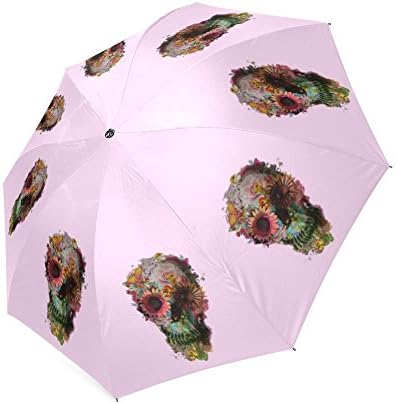 Hot Sale Colorful Sugar Skull Flower Foldable Umbrella Compact Umbrella