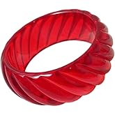 MMIUAEG Candy Color Big Bangle Bracelet for Womens Resin Waves Wide Bangle Transparent Crystal Bracelet Geometric Irregular Wristbands Statement Jewelry