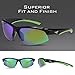 KastKing Cuivre Polarized Sport Sunglasses,Gloss Black Frame,Brown Base Chartreuse Mirror
