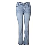 MSSHE Women's Plus Size Vintage Stretchy Jeans