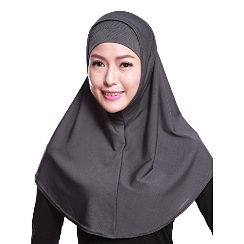 Ababalaya 2-piece in 1 al-amira style ready-to-wear hijab (gray)