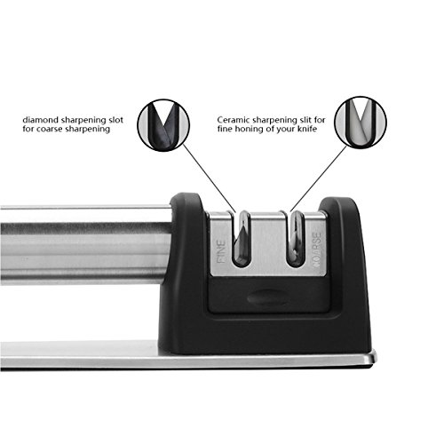 May Fifteenth Knife Sharpener,2 Stages Diamond Coated Sharpening Wheel System 1733G